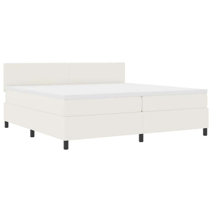 Letto a Sorgente LED con testiera Crema e Bianco 200 x 200 cm