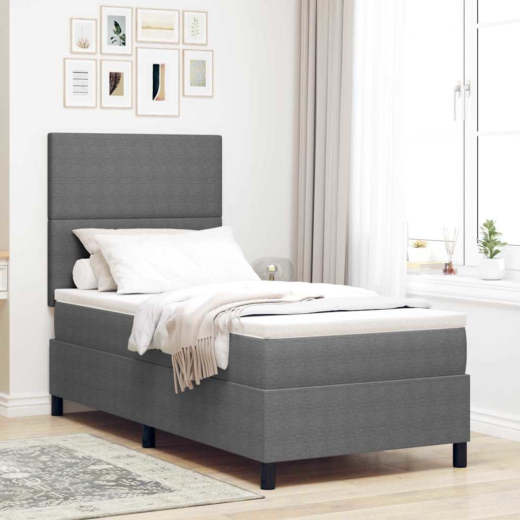 Letto a Sorgente LED Grigio chiaro e bianco 80 x 200 cm