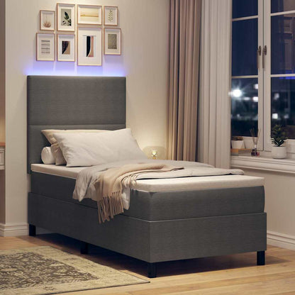 Letto a Sorgente LED Grigio chiaro e bianco 90 x 200 cm