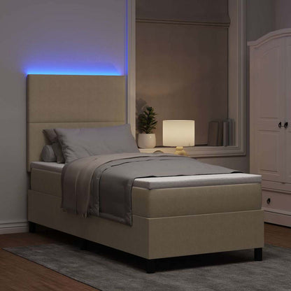 Letto a Sorgente LED Grigio chiaro e bianco 90 x 200 cm