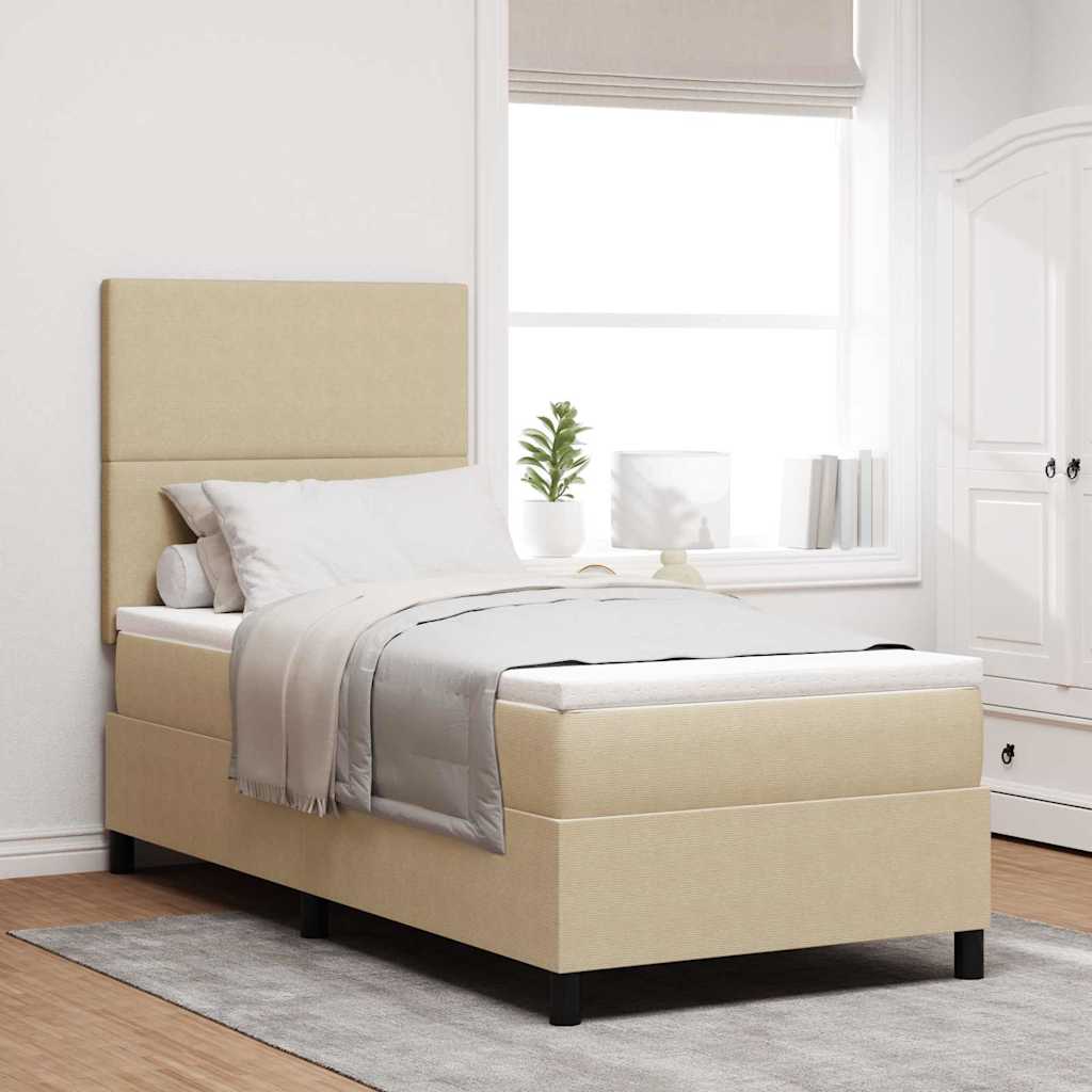 Letto a Sorgente LED Grigio chiaro e bianco 90 x 200 cm
