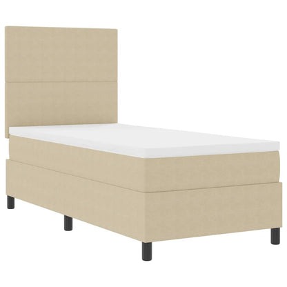 Letto a Sorgente LED Grigio chiaro e bianco 90 x 200 cm