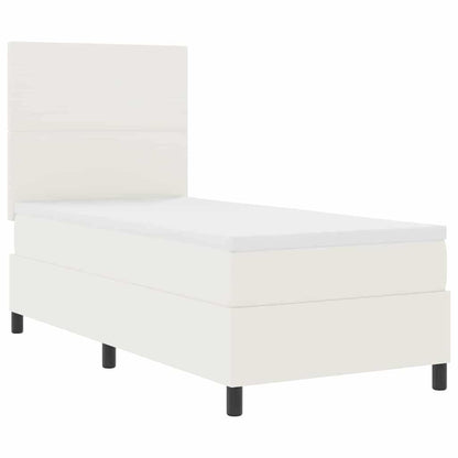 Letto a Sorgente LED con testiera Crema e Bianco 100 x 200 cm