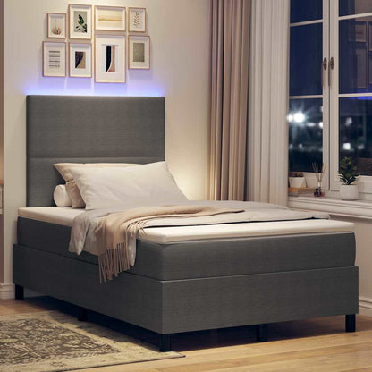 Letto a Sorgente LED Grigio chiaro e bianco 120 x 190 cm