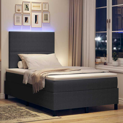Letto a Sorgente LED Grigio Scuro e Bianco 120 x 190 cm
