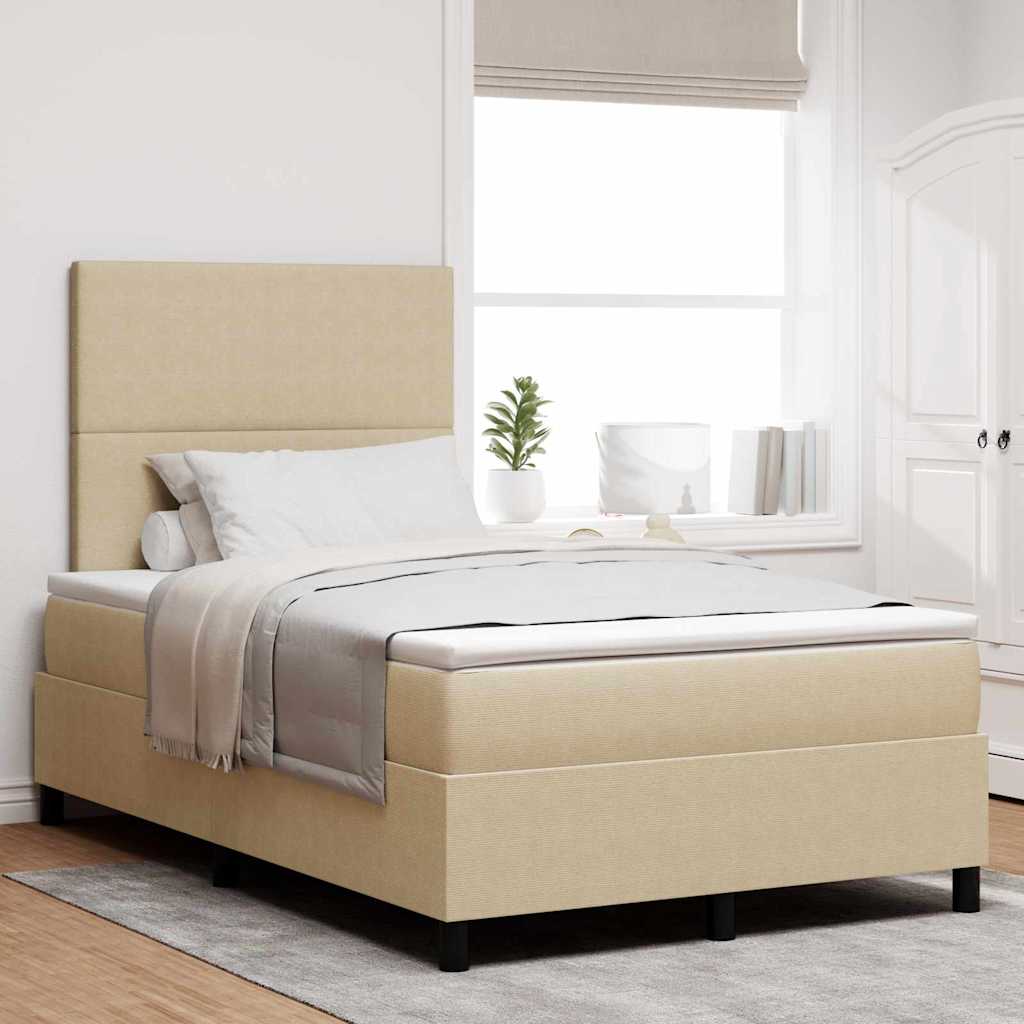 Letto a Sorgente LED Grigio chiaro e bianco 120 x 190 cm