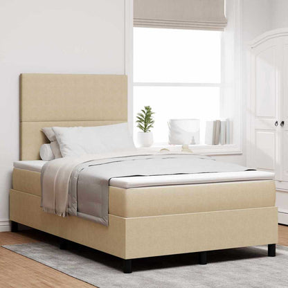 Letto a Sorgente LED Grigio chiaro e bianco 120 x 190 cm