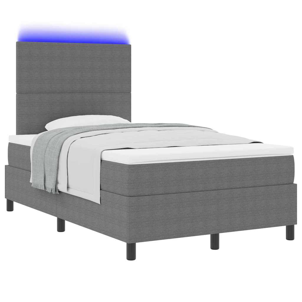 Letto a Sorgente LED Grigio chiaro e bianco 120 x 200 cm