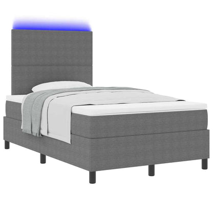 Letto a Sorgente LED Grigio chiaro e bianco 120 x 200 cm