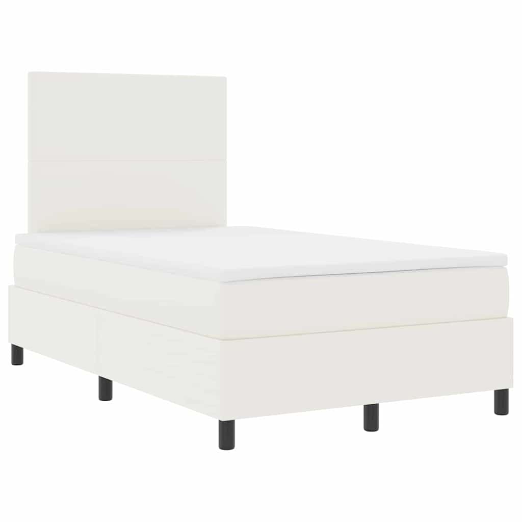 Letto a Sorgente LED con testiera Crema e Bianco 120 x 200 cm