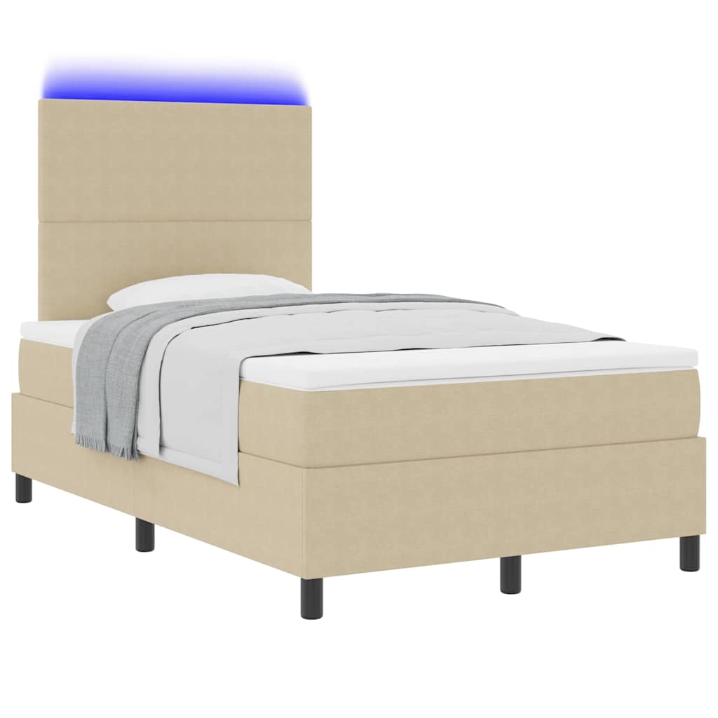 Letto a Sorgente LED Grigio chiaro e bianco 120 x 200 cm