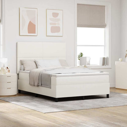 Letto a Sorgente LED con testiera Crema e Bianco 140 x 200 cm