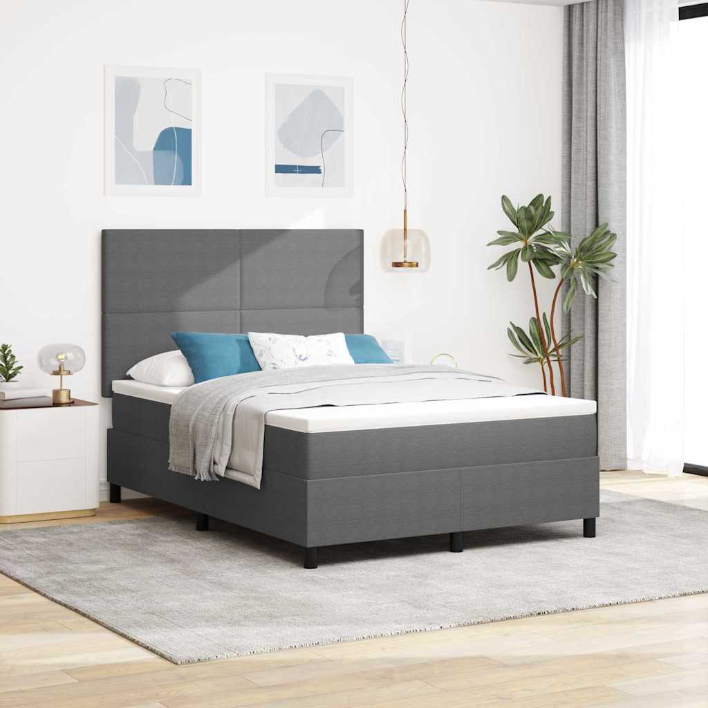 Letto a Sorgente LED Grigio chiaro e bianco 160 x 200 cm