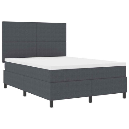 Letto a Sorgente LED Grigio Scuro e Bianco 160 x 200 cm