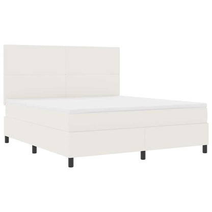 Letto a Sorgente LED con testiera Crema e Bianco 180 x 200 cm