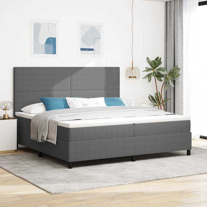 Letto a Sorgente LED Grigio chiaro e bianco 200 x 200 cm