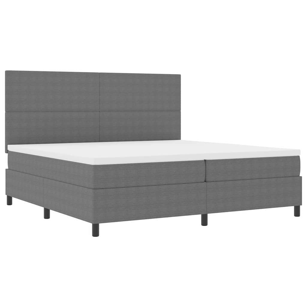Letto a Sorgente LED Grigio chiaro e bianco 200 x 200 cm