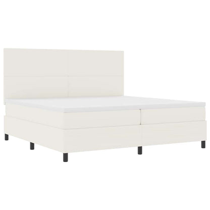 Letto a Sorgente LED con testiera Crema e Bianco 200 x 200 cm