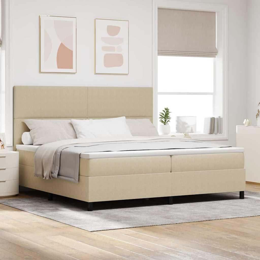 Letto a Sorgente LED Grigio chiaro e bianco 200 x 200 cm