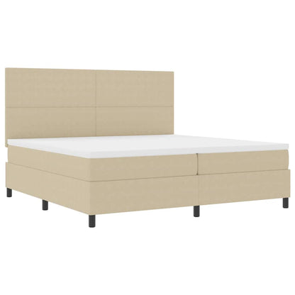 Letto a Sorgente LED Grigio chiaro e bianco 200 x 200 cm