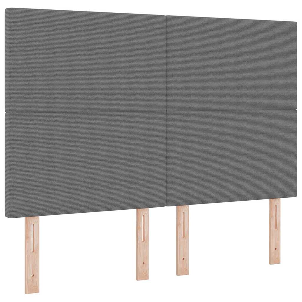 Testiera Grigio chiaro 144 cm Tessuto in Cords