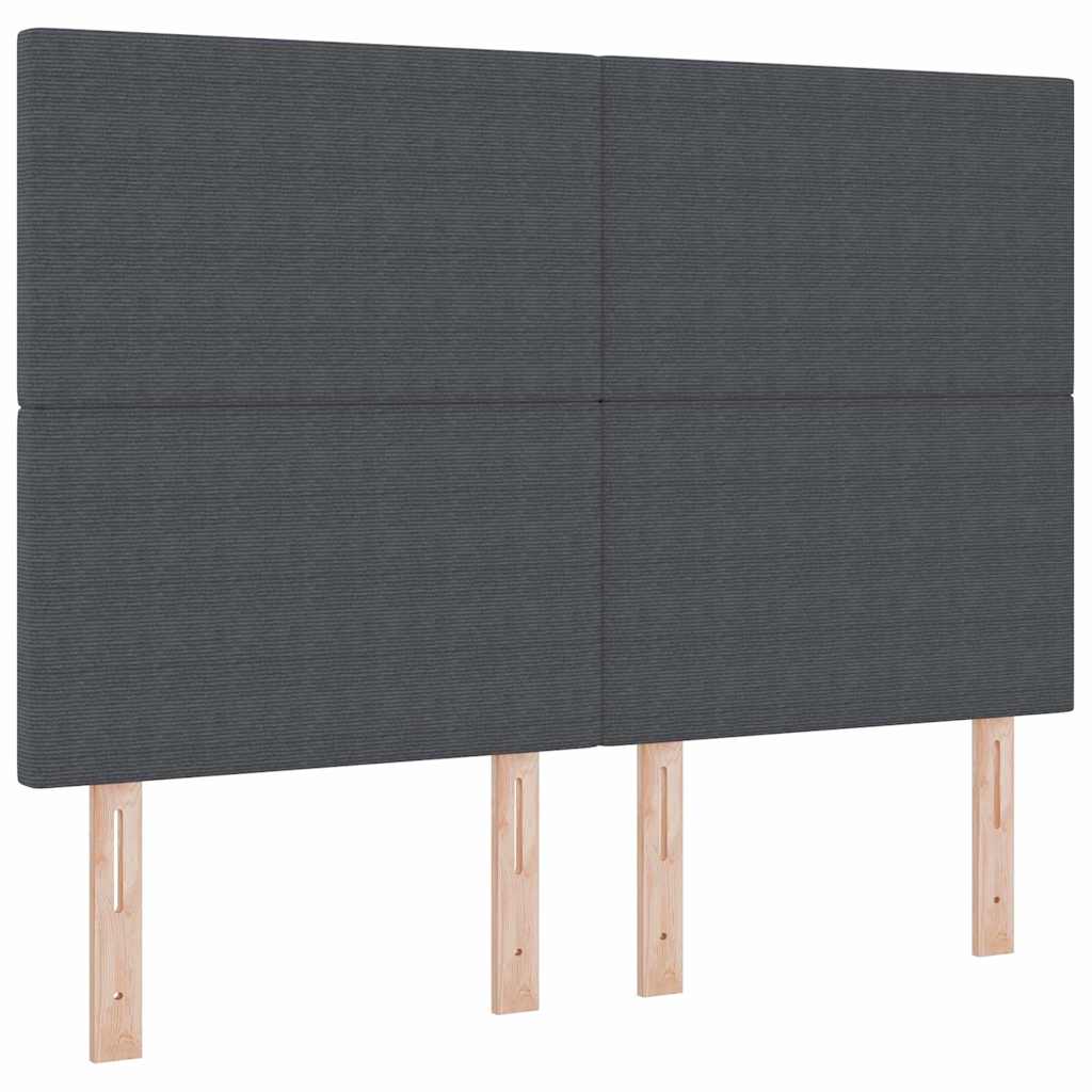 Testiera Grigio scuro 144 cm Tessuto in Cords