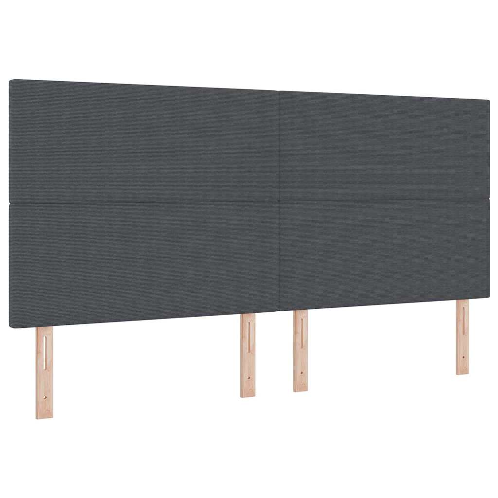 Testiera Grigio scuro 200 cm Tessuto in Cords