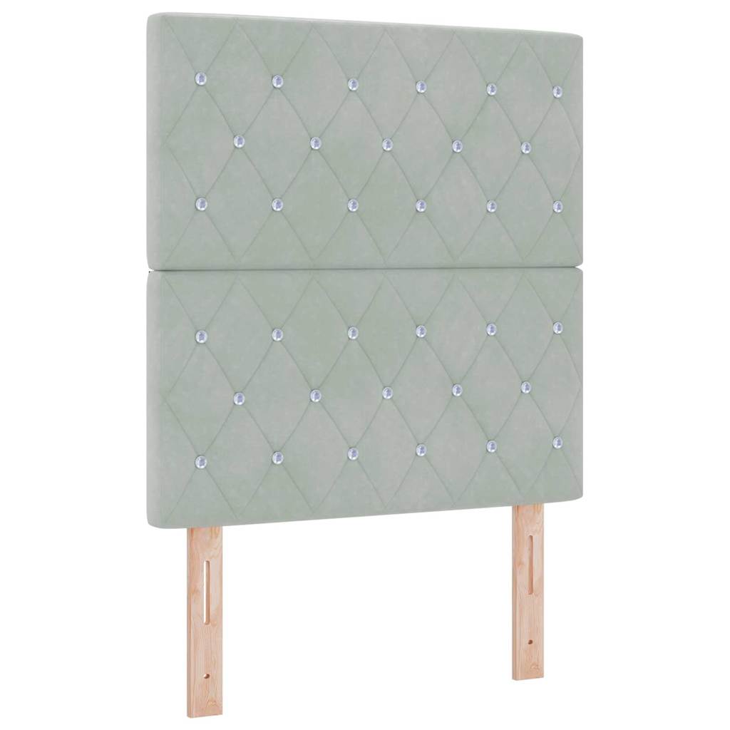 Testiera Grigio chiaro 80 cm Velluto