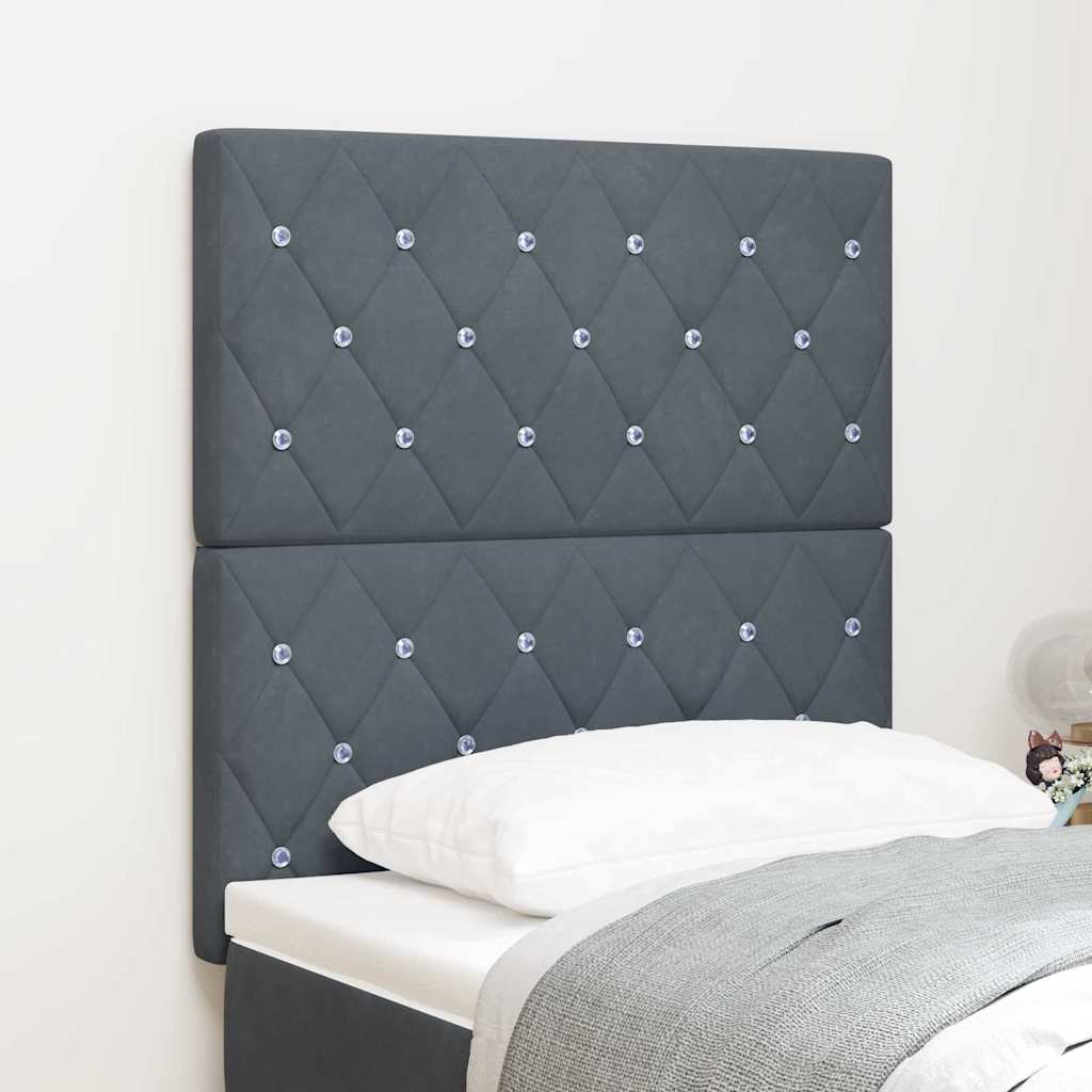 Testiera Grigio scuro 80 cm Velluto