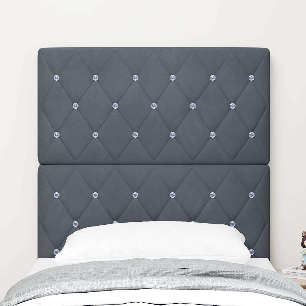 Testiera Grigio scuro 80 cm Velluto