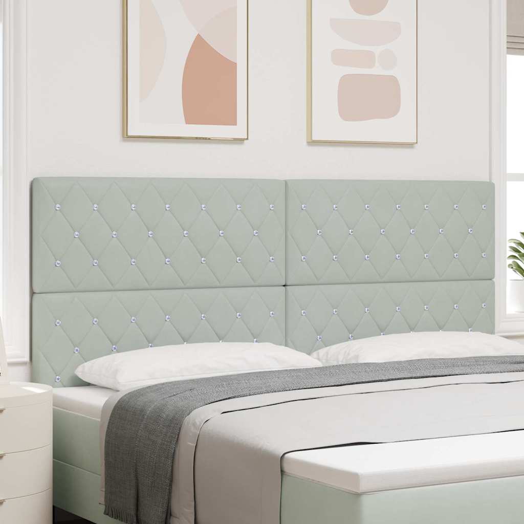 Testiera Grigio chiaro 200 cm Velluto