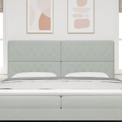 Testiera Grigio chiaro 200 cm Velluto