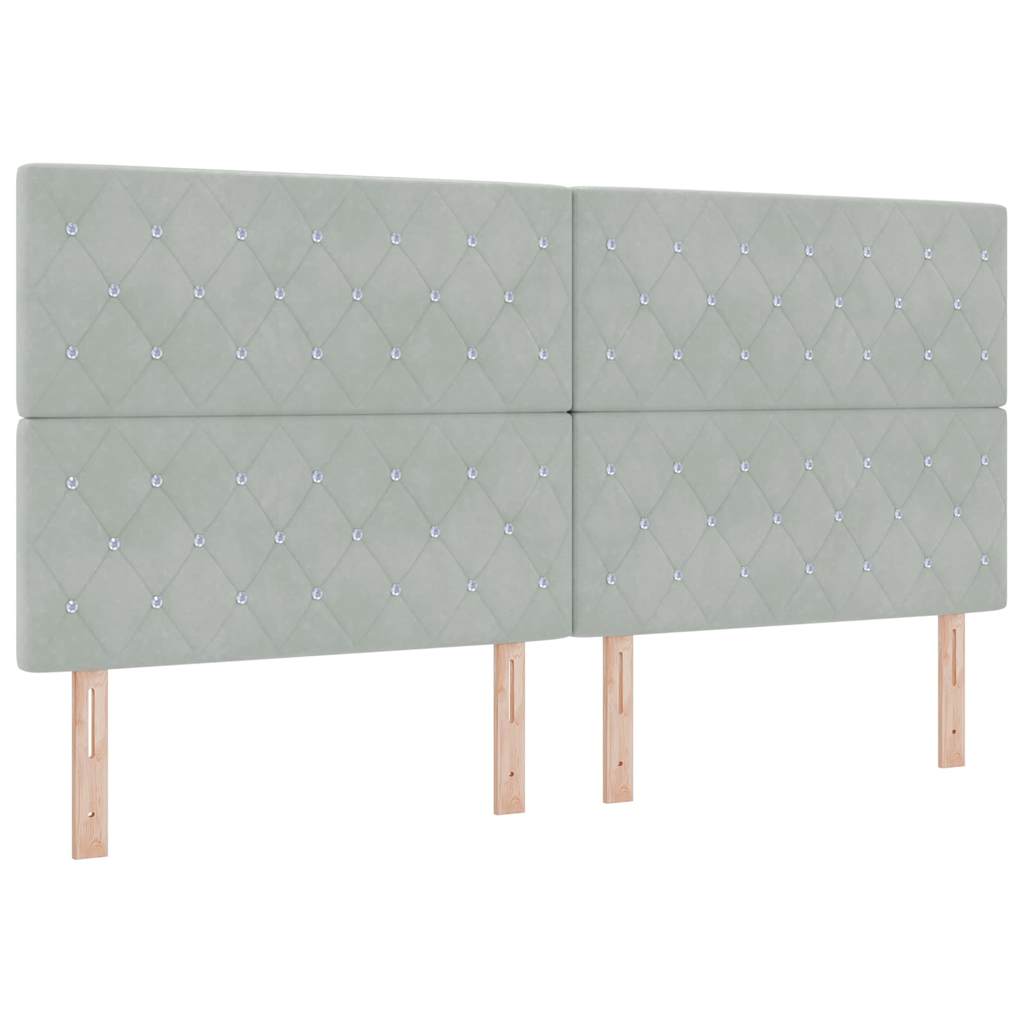 Testiera Grigio chiaro 200 cm Velluto