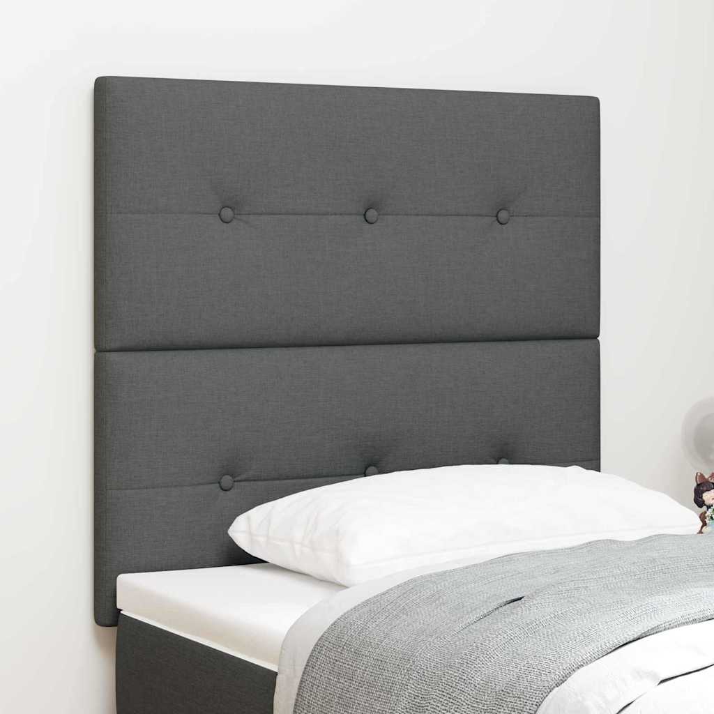 Testiera regolabile in altezza Grigio scuro 80 cm Tessuto
