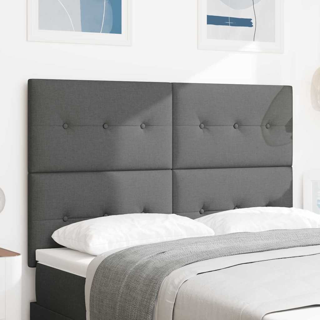Testiera regolabile in altezza Grigio scuro 144 cm Tessuto