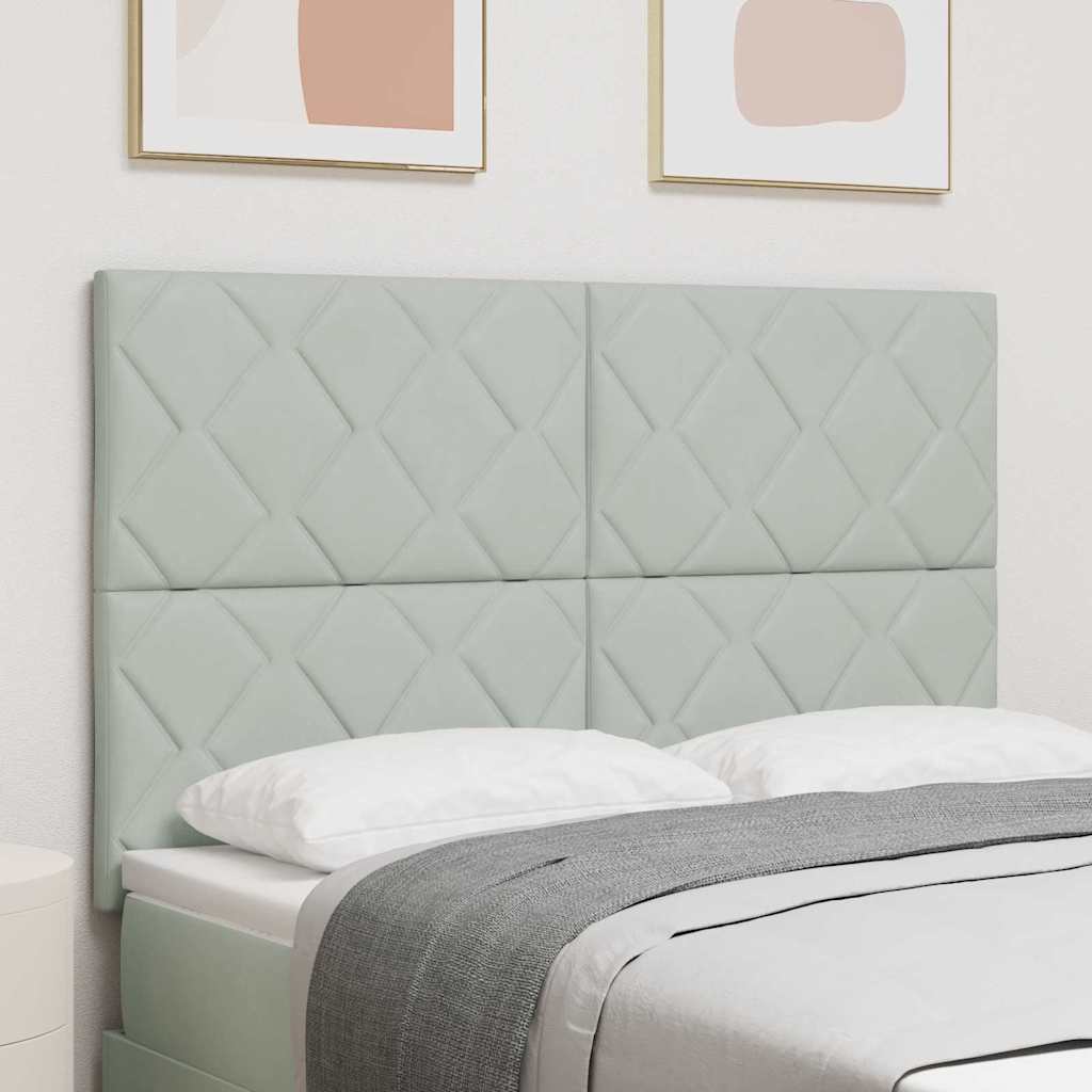 Testiera Grigio chiaro 144 cm Velluto