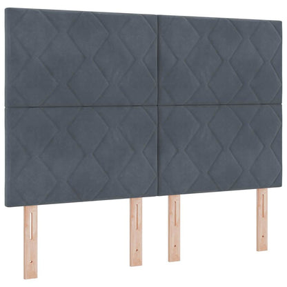 Testiera Grigio scuro 144 cm Velluto