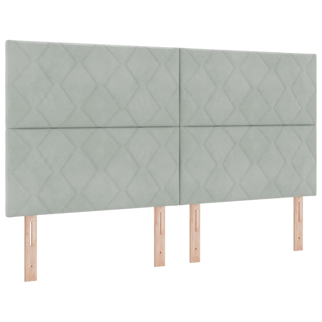 Testiera Grigio chiaro 180 cm Velluto