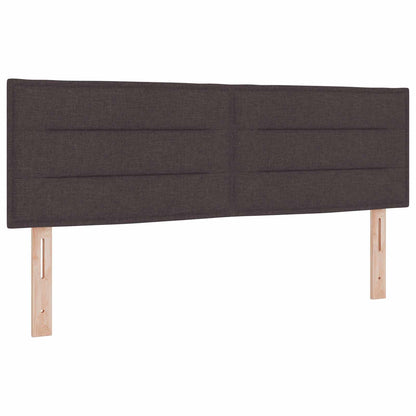 Testiera LED con strisce LED Marrone Scuro 144 cm Tessuto