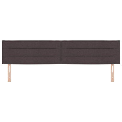 Testiera LED con strisce LED Marrone Scuro 200 cm Tessuto