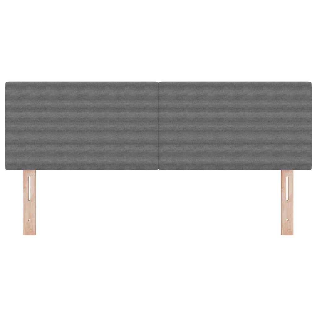 Testiera LED con testiera Grigio chiaro 144 cm Tessuto in Cords