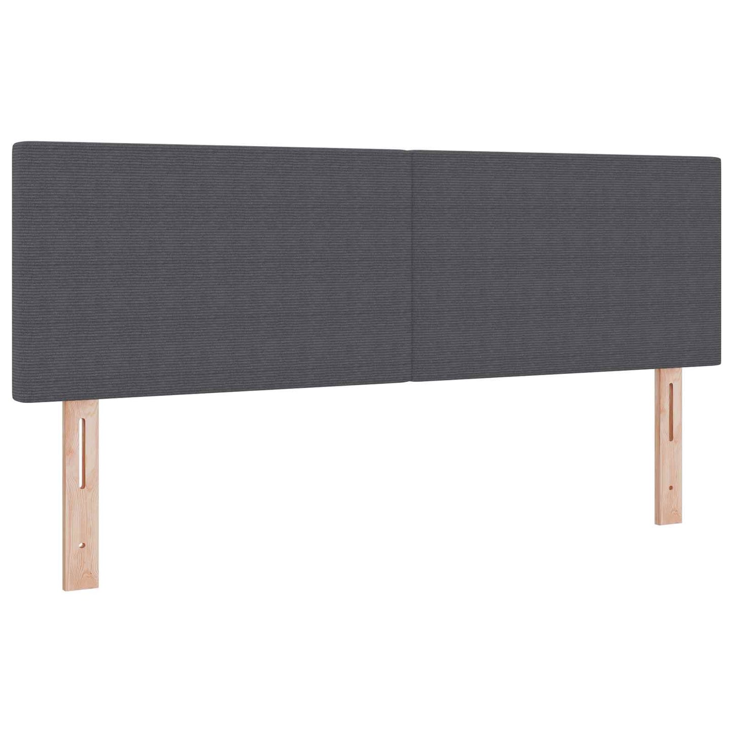 Testiera LED con testiera Grigio scuro 160 cm Tessuto in Cords