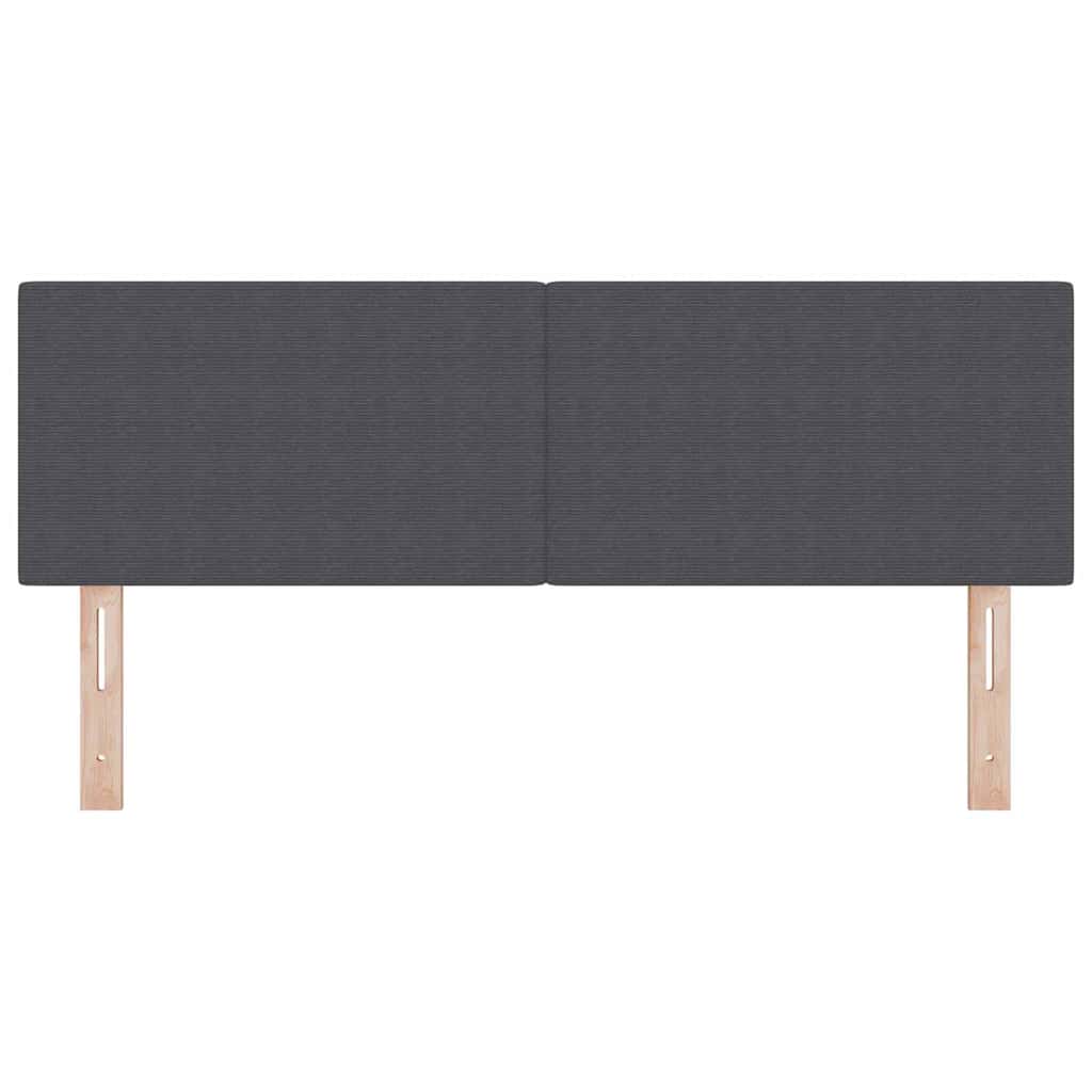 Testiera LED con testiera Grigio scuro 160 cm Tessuto in Cords