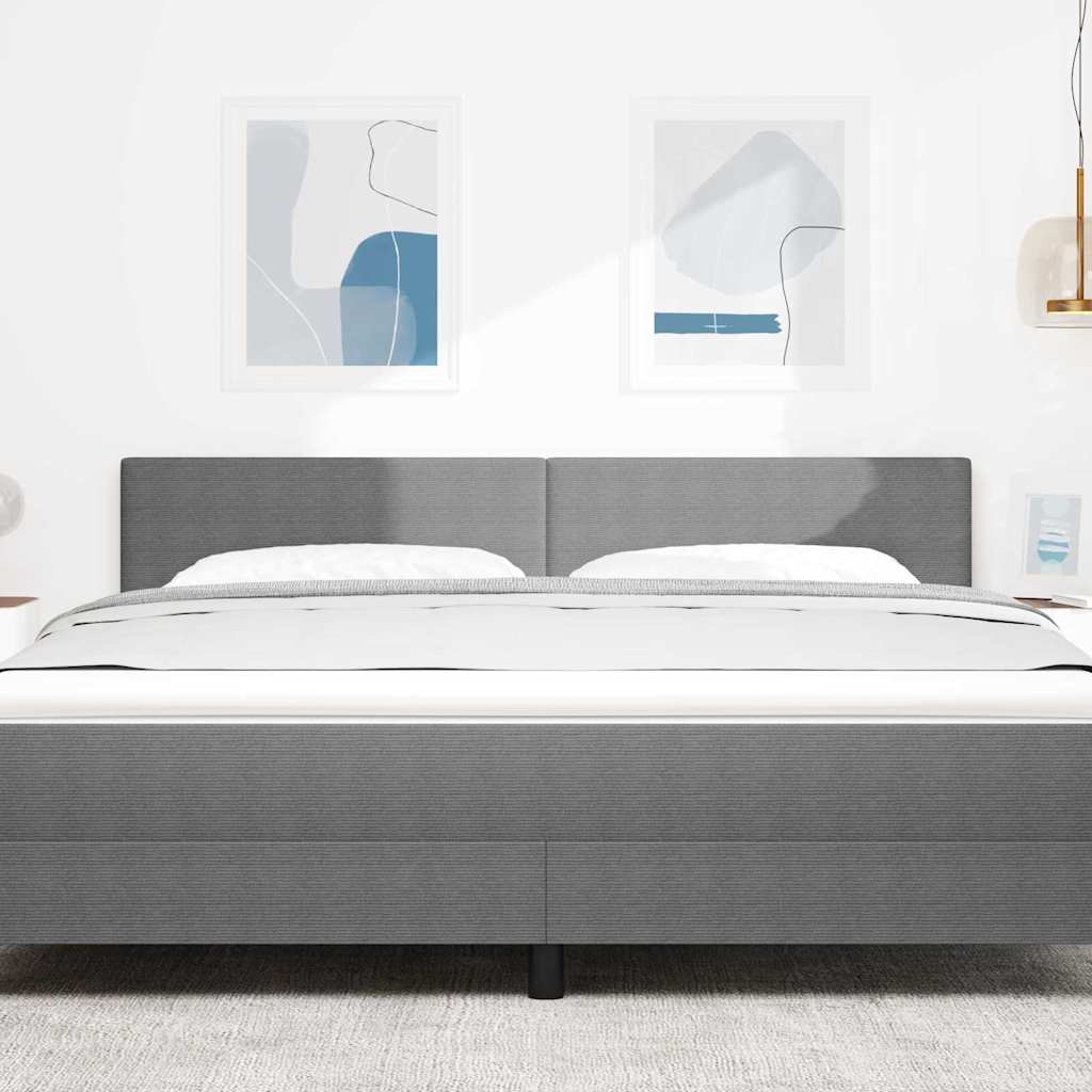 Testiera LED con testiera Grigio chiaro 180 cm Tessuto in Cords
