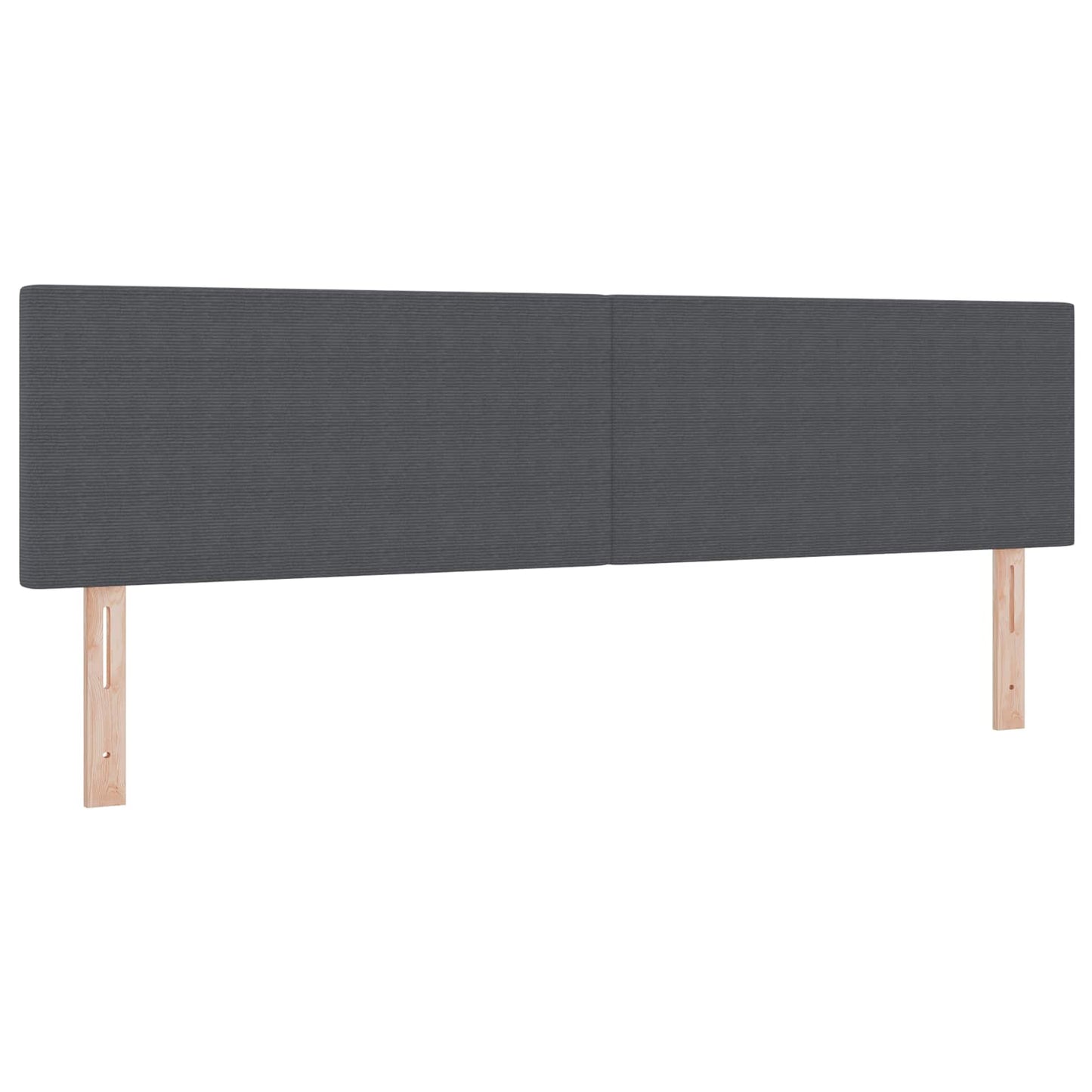 Testiera LED con testiera Grigio scuro 180 cm Tessuto in Cords
