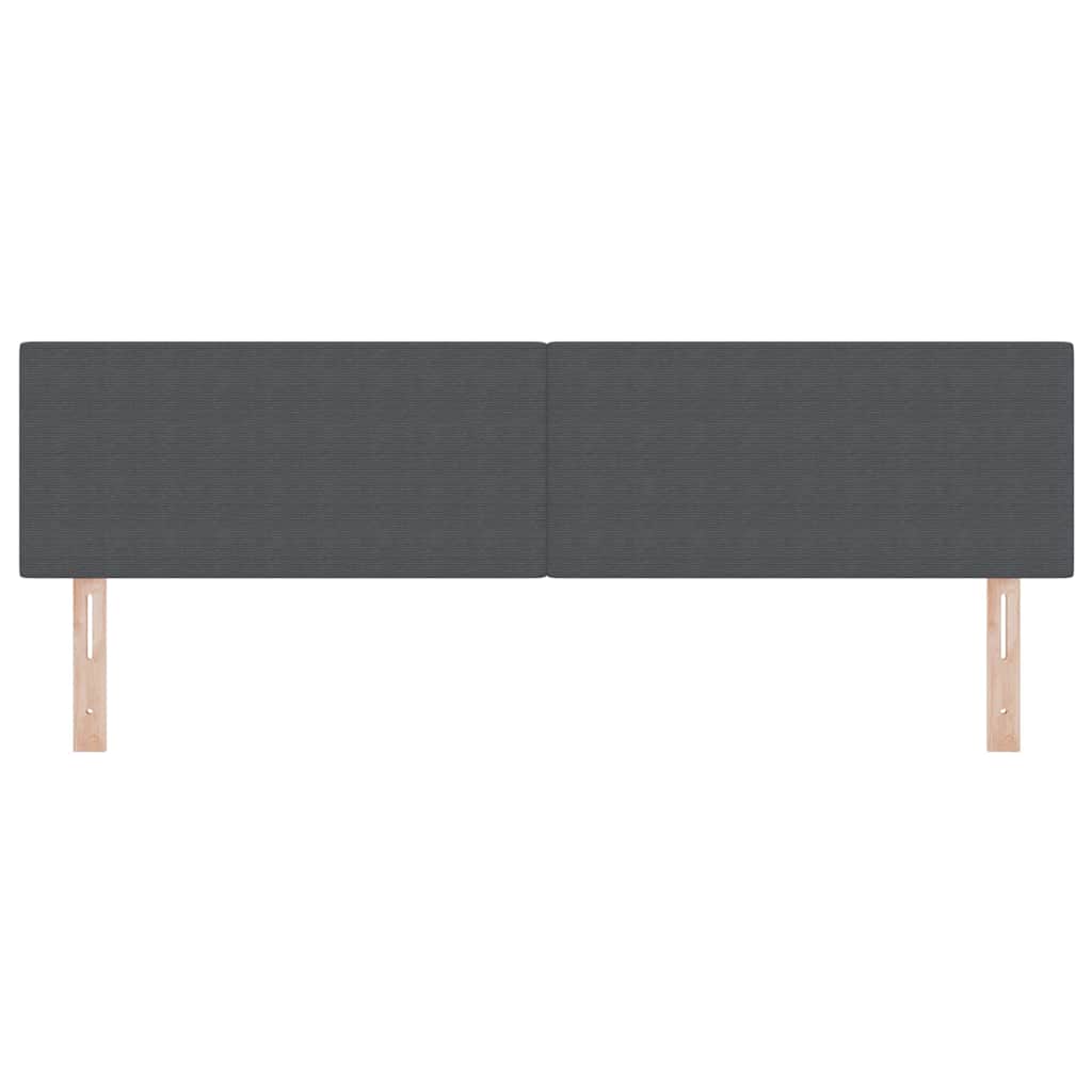 Testiera LED con testiera Grigio scuro 180 cm Tessuto in Cords