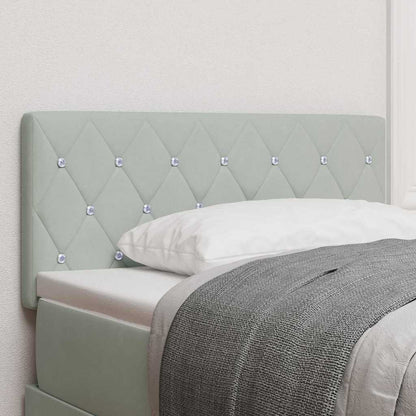 Testiera LED con strisce LED Grigio chiaro 90 cm Velluto