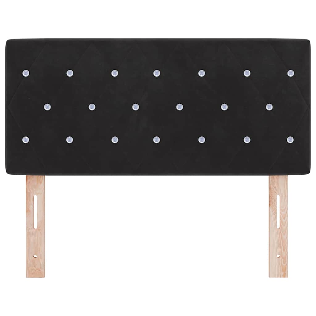 Testiera LED con strisce LED con testiera Nero 90 cm Velluto