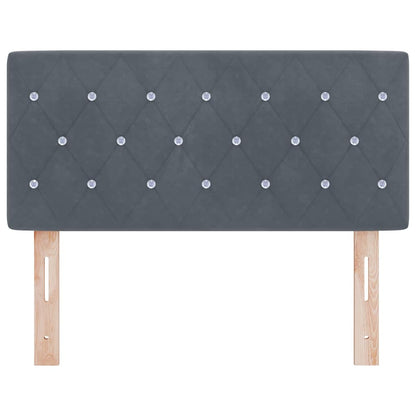 Testiera LED con strisce LED Grigio scuro 100 cm Velluto