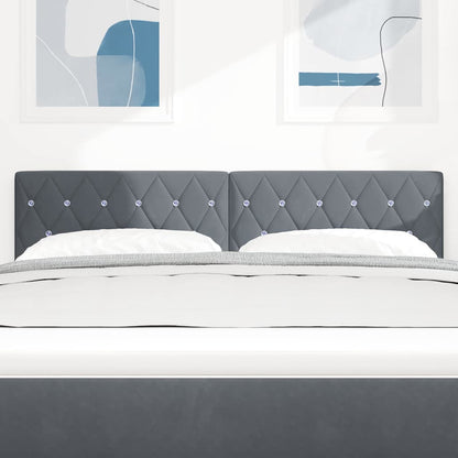 Testiera LED con strisce LED Grigio scuro 144 cm Velluto